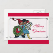 KINDER MIT CHRISTMAS GIFTS FEIERTAGSPOSTKARTE (Vorne/Hinten)