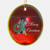 KINDER MIT CHRISTMAS GIFTS KERAMIKORNAMENT (Links)