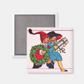 KINDER MIT CHRISTMAS GIFTS MAGNET (Vorderseite/Rückseite)