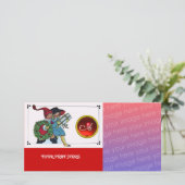 KINDER MIT CHRISTMAS GIFTS Monogramm Feiertagskarte (Stehend Vorderseite)