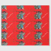 KINDER MIT CHRISTMAS GIFTS, rot Geschenkpapier (Flach)