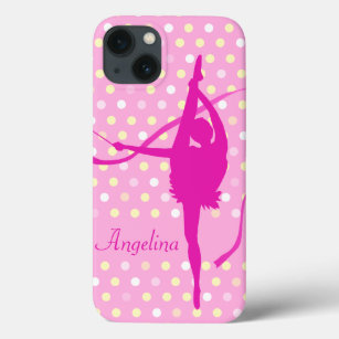 Kinder mit dem Namen Gymnast pola dot pink Case-Mate iPhone Hülle