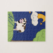 Kinder mit eigener Kuh über dem Mondpuzzle Puzzle (Horizontal)