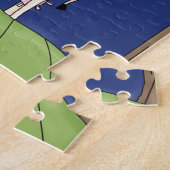 Kinder mit eigener Kuh über dem Mondpuzzle Puzzle (Seite)