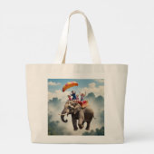 Kinder mit Elephant Tote Bag Jumbo Stoffbeutel (Rückseite)