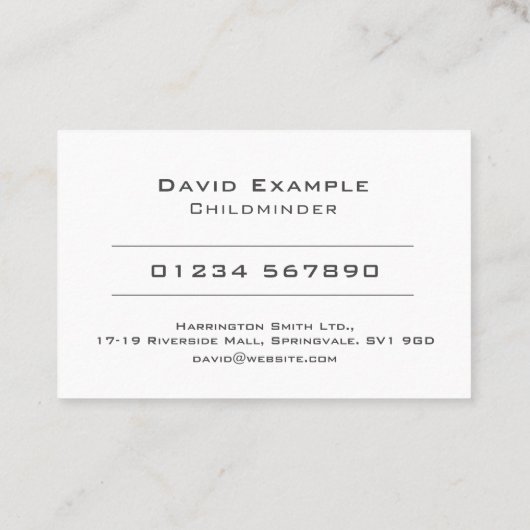 Kinder mit Foto der Holder-Visitenkarte Visitenkarte (Rückseite)