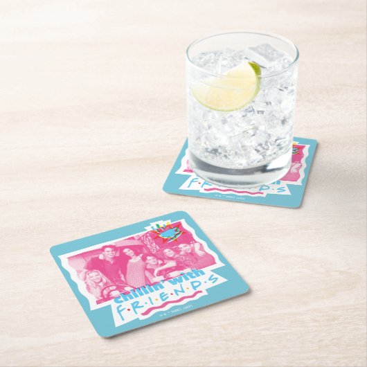 Kinder mit FRIENDS™ Rechteckiger Pappuntersetzer (Vor Ort)