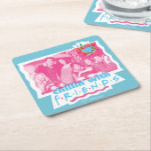 Kinder mit FRIENDS™ Rechteckiger Pappuntersetzer (angewinkelt)