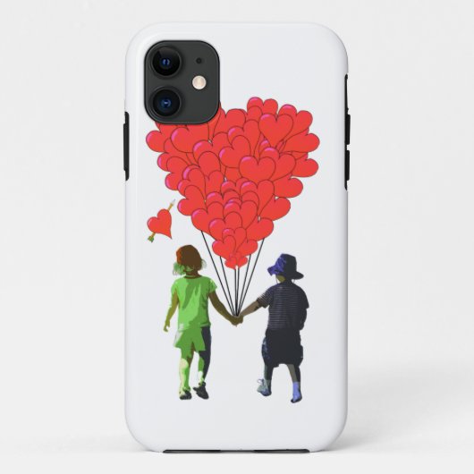 Kinder mit Händen und herzförmigen Ballons Case-Mate iPhone Hülle (Rückseite)