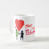 Kinder mit Händen und herzförmigen Ballons Kaffeetasse (Vorderseite Links)