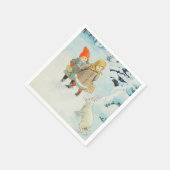 Kinder mit Hass im Winter - Weihnachten Serviette (Ecke)