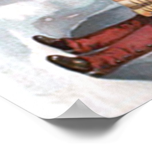 Kinder mit Holly Garland Snowman Poster (Ecke)