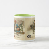 Kinder mit Hund an Weihnachten Tasse (Zentrum)