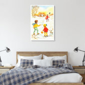 Kinder mit Hund Leinwanddruck (Insitu (Schlafzimmer))
