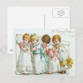 Kinder mit ihrer Liste Postkarte (Vorne/Hinten)