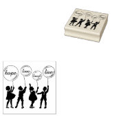 Kinder mit inspirierenden Wortballons Gummistempel (Stempel)