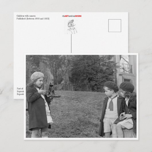 Kinder mit Kamera Postkarte (Vorne/Hinten)