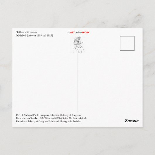 Kinder mit Kamera Postkarte (Rückseite)