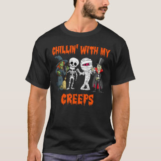 Kinder mit meinem Creeps-Vampir-Halloween-Skelett T-Shirt