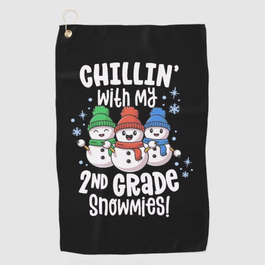 Kinder mit meinem Schneemann Shirt 2. Klasse Lehre Golfhandtuch (Vorderseite)
