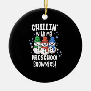 Kinder mit meinem Schneemann Shirt-Vorschullehrer Keramik Ornament