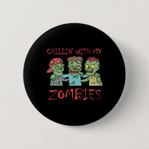 Kinder mit meinem Zombies Spaß Halloween Button