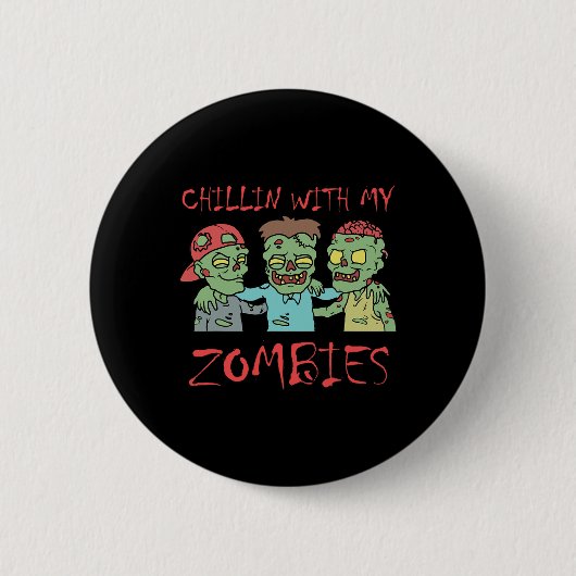 Kinder mit meinem Zombies Spaß Halloween Button (Vorderseite)
