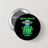 Kinder mit meinen Außerirdischen Halloween Jungs M Button (Vorne & Hinten)