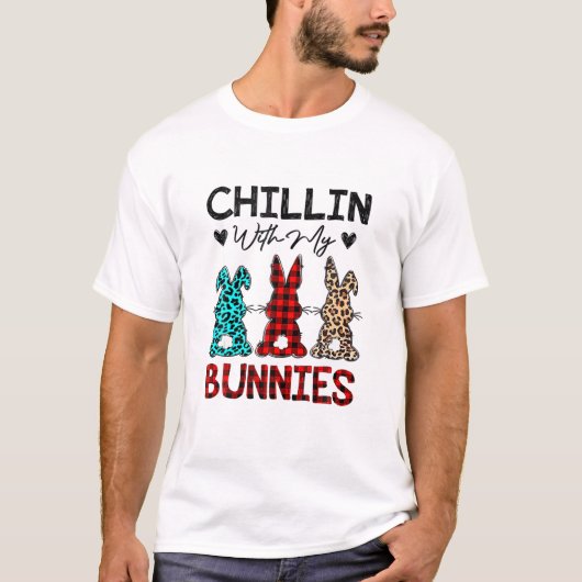 Kinder mit meinen Bunnies Karierter, sonniger Oste T-Shirt (Vorderseite)