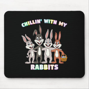 Kinder mit meinen Kaninchen Ostereier Spaß Jungen Mousepad