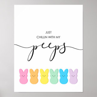 Kinder mit meinen Piepen Pastel Osterkunst Poster