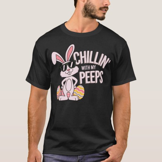 Kinder mit meinen Pieps Cool Ostern Bunny Vibes T-Shirt (Vorderseite)