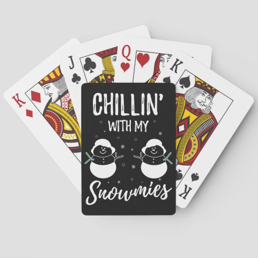 Kinder mit meinen Schneemännern Spielkarten (Rückseite)