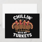 Kinder mit meinen Truthühner-Erntedank-Familienspe Einladung (Vorne/Hinten)