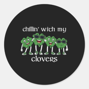 Kinder mit meinen Uhren St Patricks Day Boys Girls Runder Aufkleber