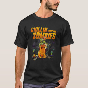 Kinder mit meinen Zombies trinken Bier Halloween T-Shirt