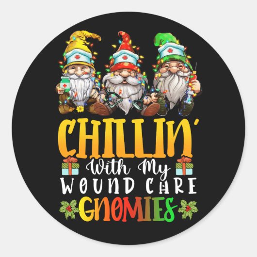 Kinder mit meiner Wundpflege Nurse Gnomies Gnomes  Runder Aufkleber (Vorderseite)