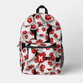 Kinder mit Monogramm weiße Fußballbälle Bedruckter Rucksack (Vorderseite)