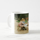 Kinder mit Nachmittagstee im Park Kaffeetasse (Vorderseite Links)