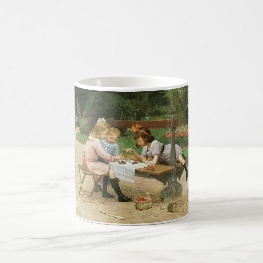 Kinder mit Nachmittagstee im Park Kaffeetasse (Mittel)