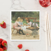 Kinder mit Nachmittagstee im Park Serviette (Beispiel)