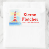 Kinder mit Namen ID Leuchtturmaufkleber Rechteckiger Aufkleber (Tasche)