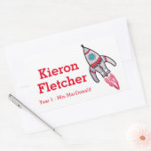 Kinder mit Namen ID-Raketenaufkleber Rechteckiger Aufkleber (Umschlag)