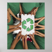 Kinder mit recycelnd Zeichen Poster (Vorne)