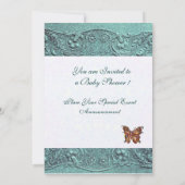 KINDER MIT SCHALTFLEUCHTBLAU BABY DUSCHE EINLADUNG (Rückseite)