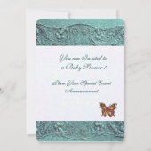 KINDER MIT SCHALTFLEUCHTBLAU BABY DUSCHE EINLADUNG (Rückseite)