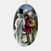 KINDER MIT SCHNEE KERAMIKORNAMENT (Rechts)