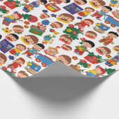 Kinder mit Spielzeug Geschenkpapier (Ecke)