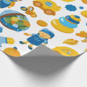 Kinder mit Spielzeug Geschenkpapier (Ecke)