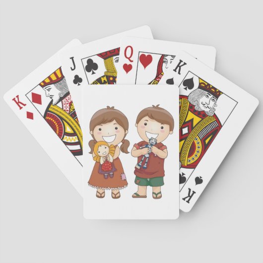 Kinder mit Spielzeug Spielkarten (Rückseite)